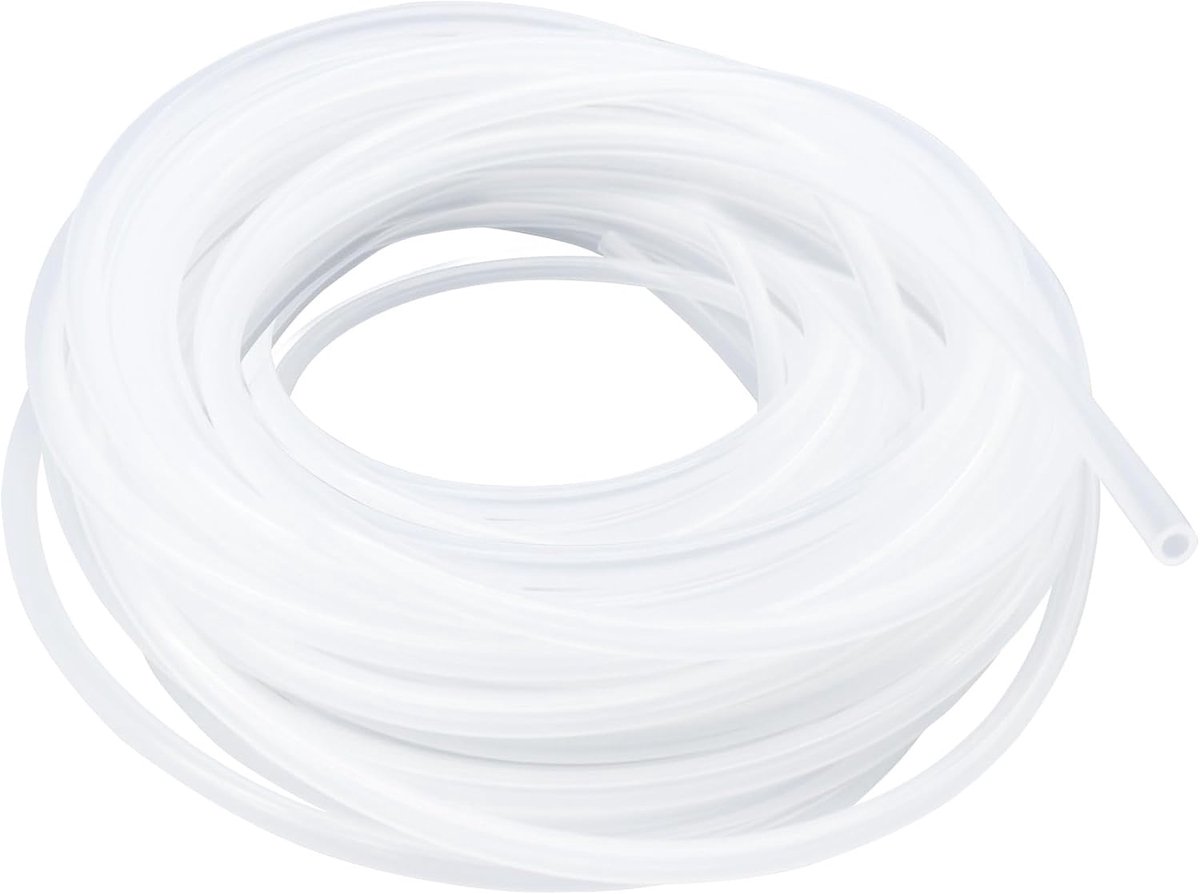 Voedselveilige transparante siliconen buis, afmeting 6 mm x 8 mm, lengte 7,2 m (23,6 ft), dikte 1 mm. Flexibele rubberen slang voor lucht/waterleidingen