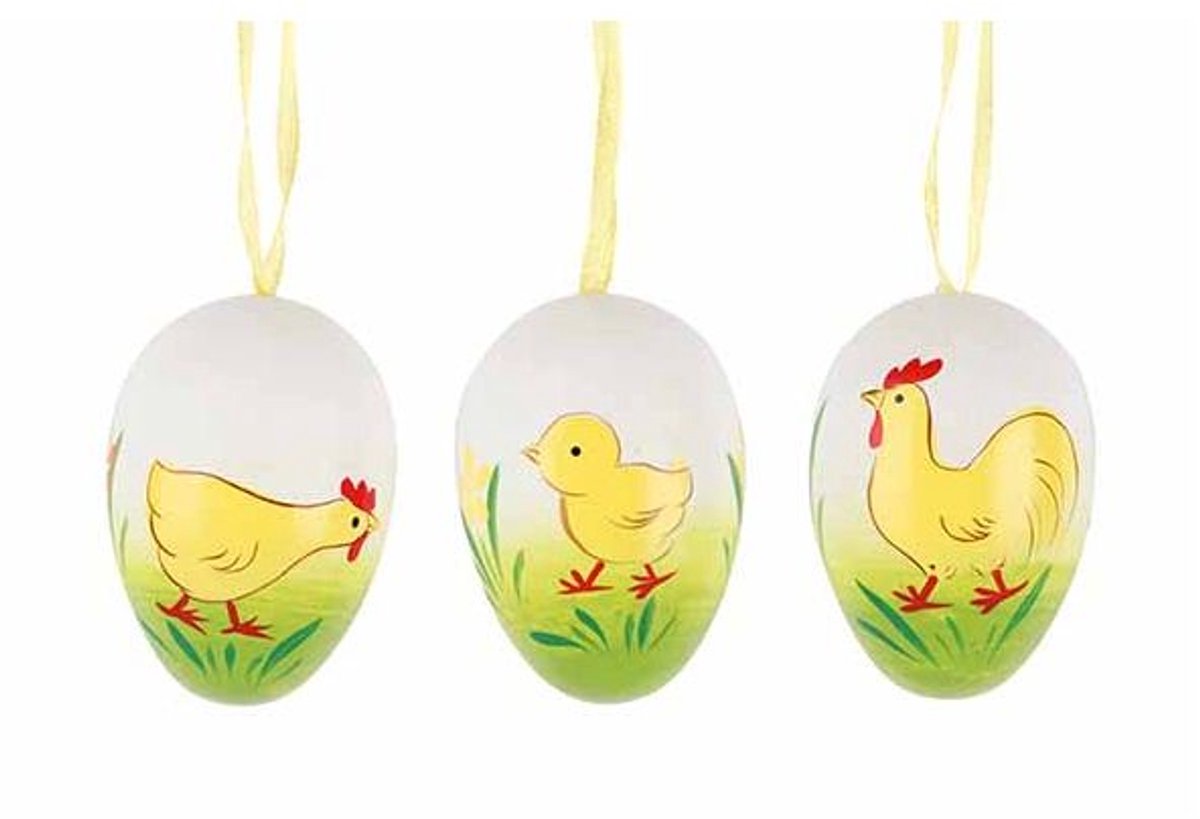 Paasei Set6 Chicks Multikleur 6cm Kunsts Tof