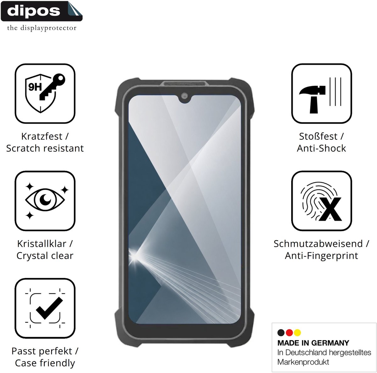 dipos – 2x Pantserfolie geschikt voor Conker SX56 | 9H Screenprotector