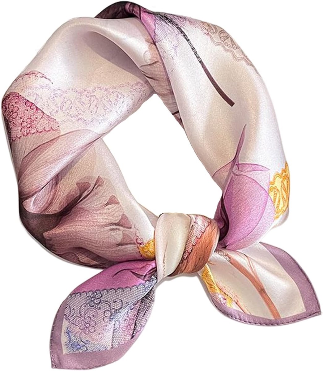 100% Echte Moerbei Zijde Vrouwen Kleine Vierkante Hals Sjaals 21 inch Lichtgewicht Hoofddoek Gedrukt Halsdoek Gift Verpakt