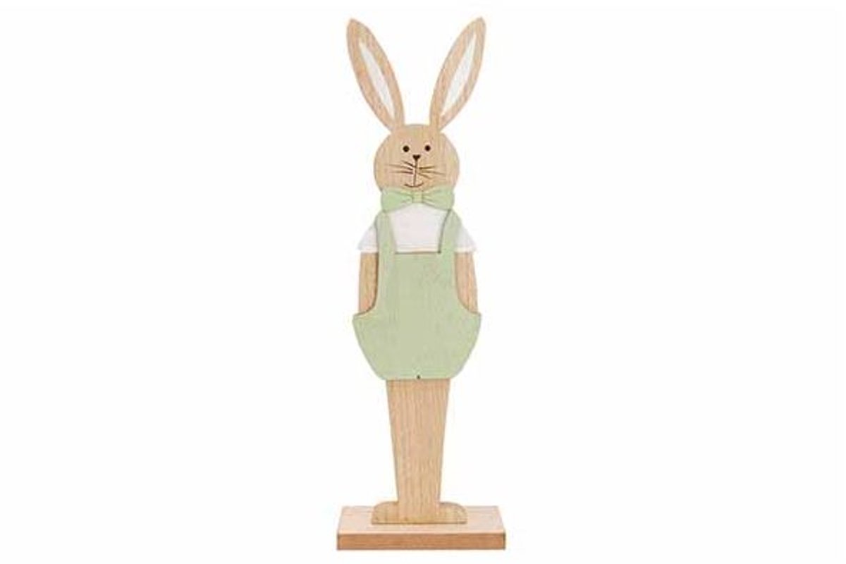 Konijn Boy Flashy Green Overall Grasgroe N 12x5xh37,5cm Langwerpig Hout