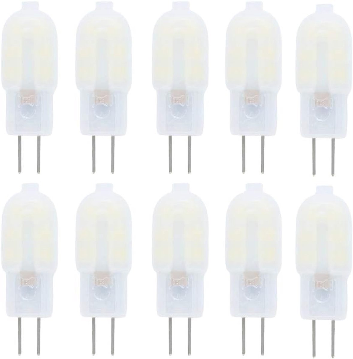LED lampen Koel wit 6500K, Melk witte behuizing, 12V, 2W vervanging voor 20W halogeenlamp, geen flikkering, niet-dimbaar, voor binnenhuisdecoratie hanglamp, pak van 10