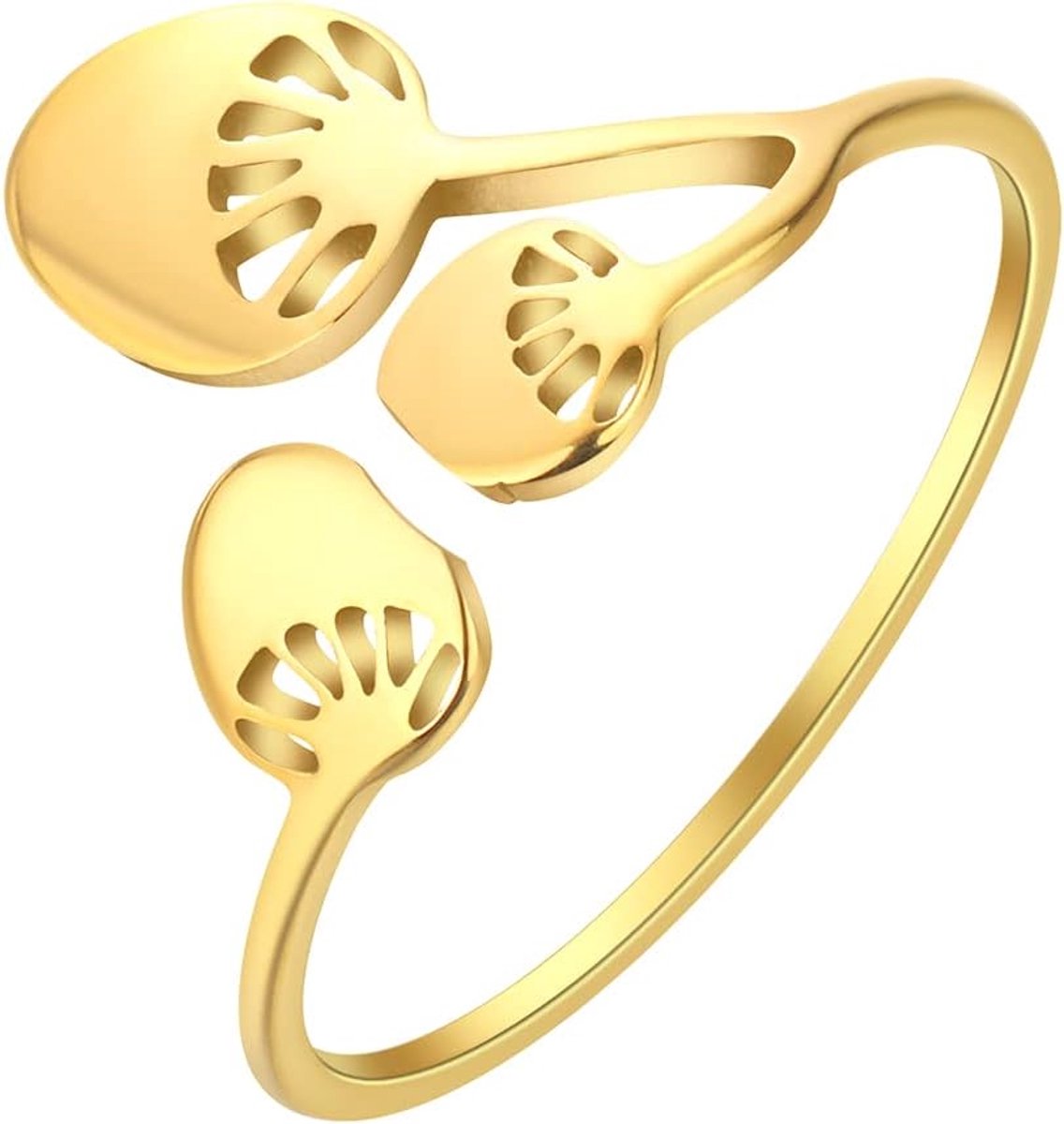 Ringen voor Vrouwen Meisjes, Roestvrij Staal Minimalistische Bos Ring Natuur Sieraden Gift