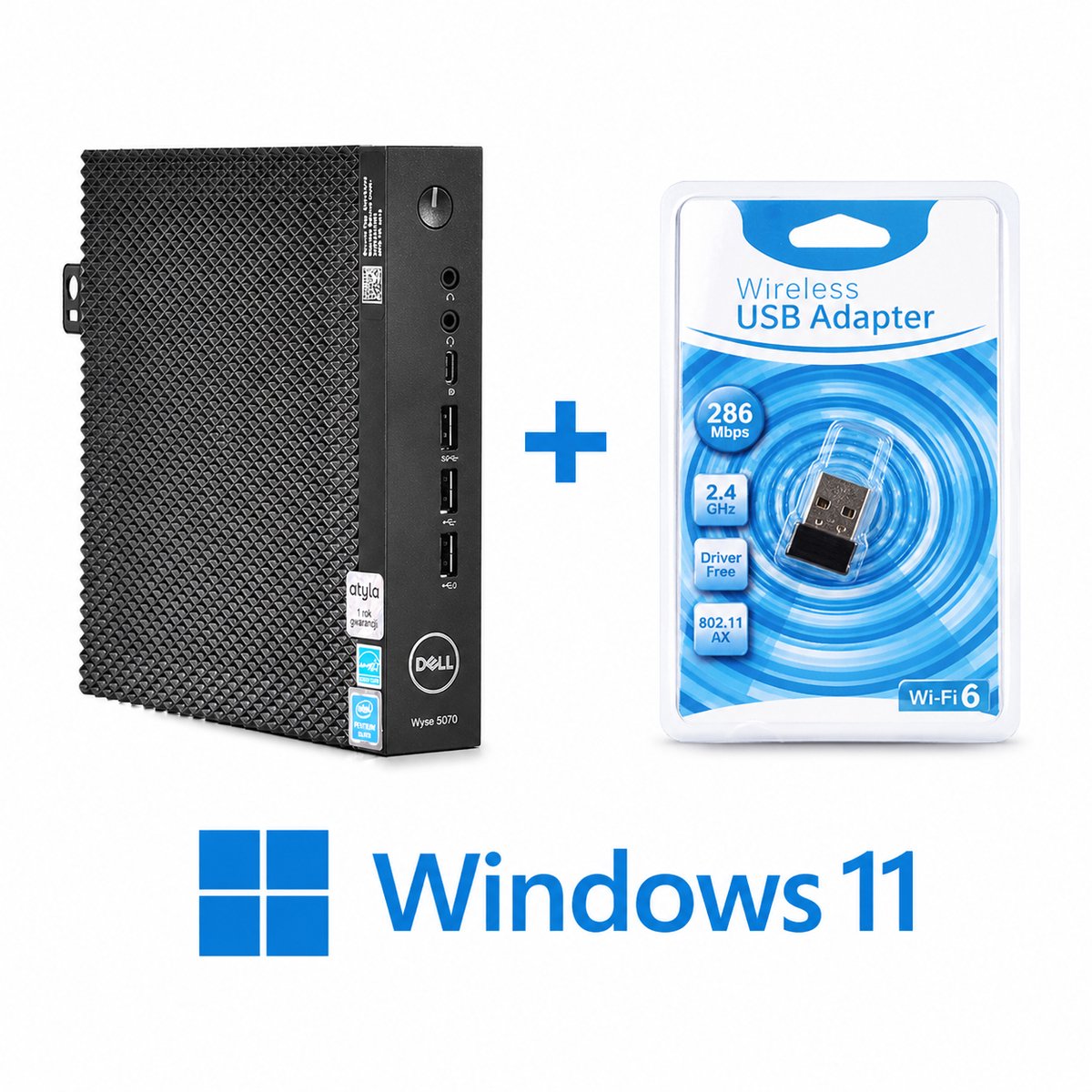 Dell Wyse 5070 - Mini Desktop - Intel Celeron J4105- 8 GB - 64 GB SSD - Windows 11 - VGA - DisplayPort