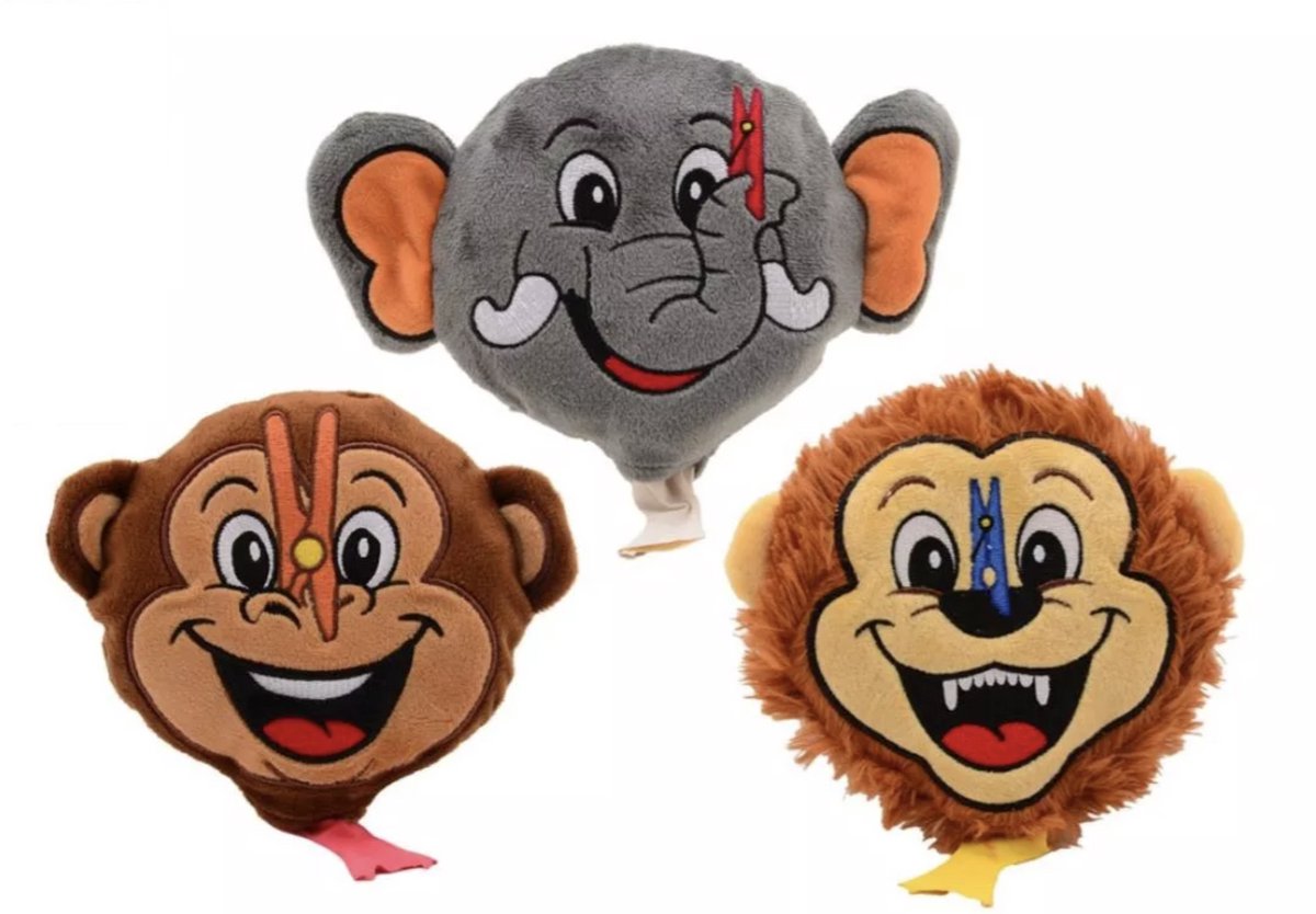 Pluche scheetkussen - aap, olifant of leeuw