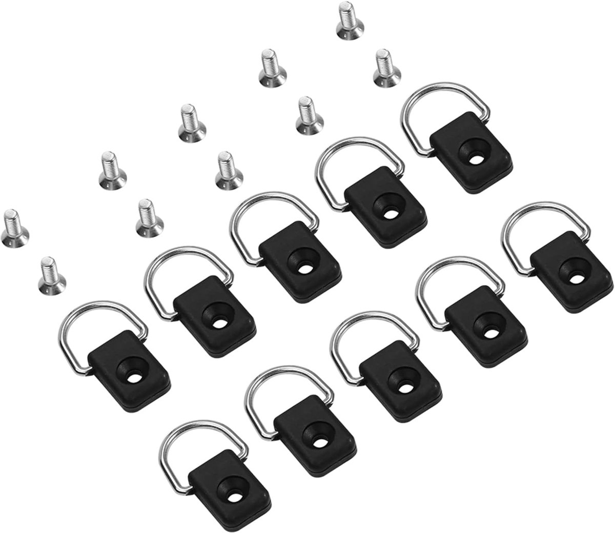KAYAK D Ring 10PCS Zwarte Kano -vissen Ring met Schroefkit, Lichtgewicht en Draagbaar, voor kajak-, boot- of Kano -reparatie, Geconstrueerd Door Kwaliteitsmateriaal