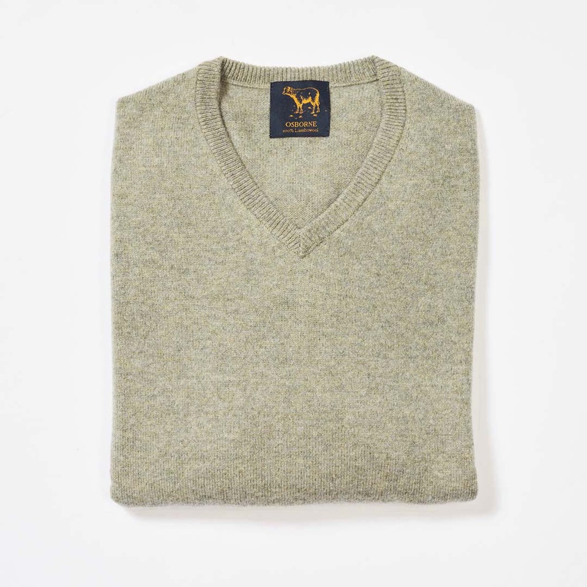 Osborne Knitwear Trui met V hals - Sweater heren in Lamswol - Pullover Heren - Orchard - L