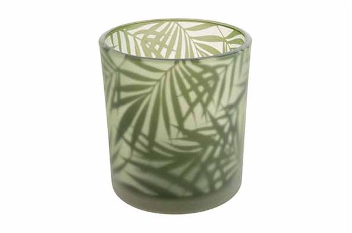 Theelichthouder Fern Groen D7xh8cm Glas