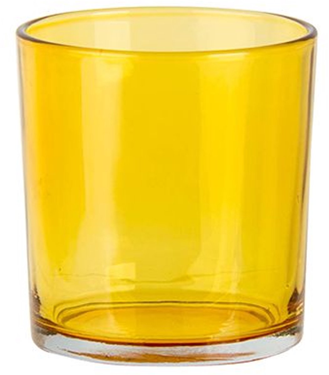 Cosy @ Home Theelichthouder Spring Geel D7xh8cm Glas