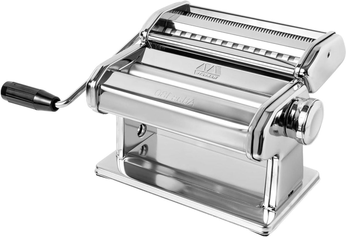 Handmatige Pastamachine - Deegmaker - Zelf Pasta Maken - 10 Diktestanden - 180 mm Breed - Zilver