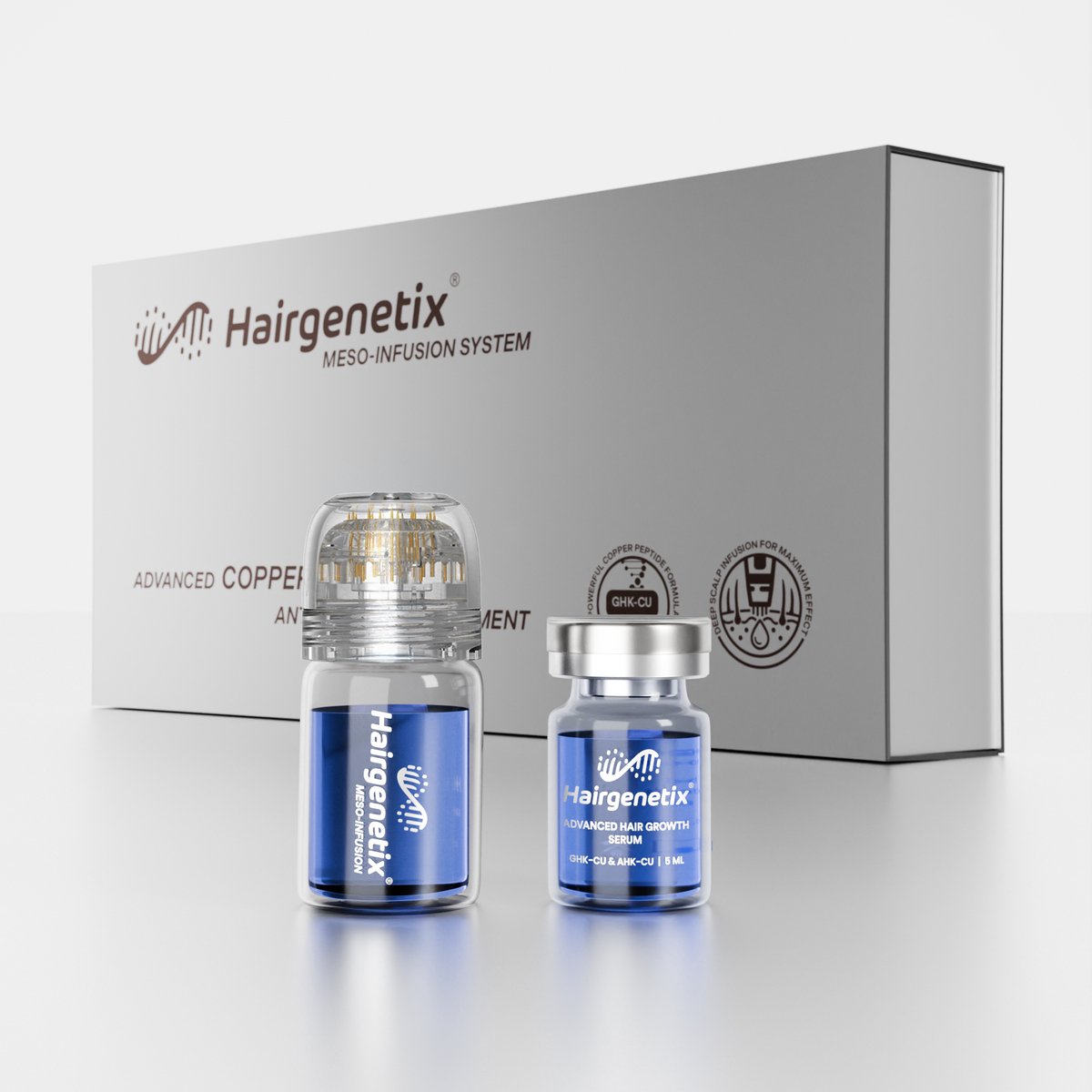 Copper Peptide Haar Microneedling Stempel Set (GHK-Cu) 1 Maand