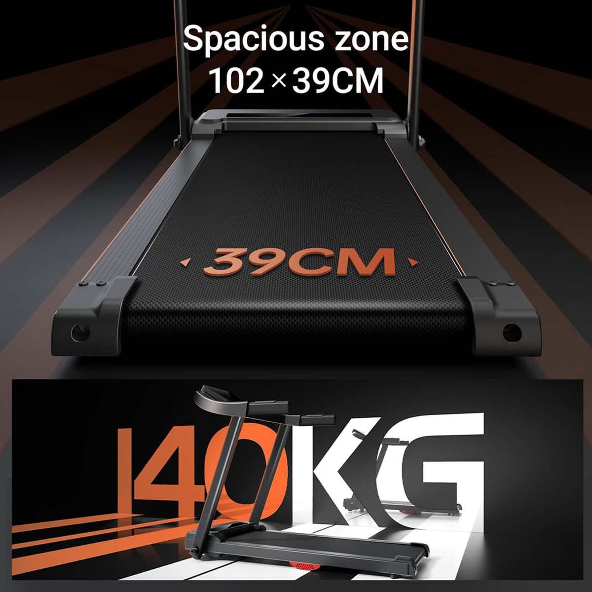 Elektrische Loopband - Inklapbaar Fitnessapparaat - Thuis Sporten - Stille Krachtige Motor - 14 km/u Snelheid - Zwart