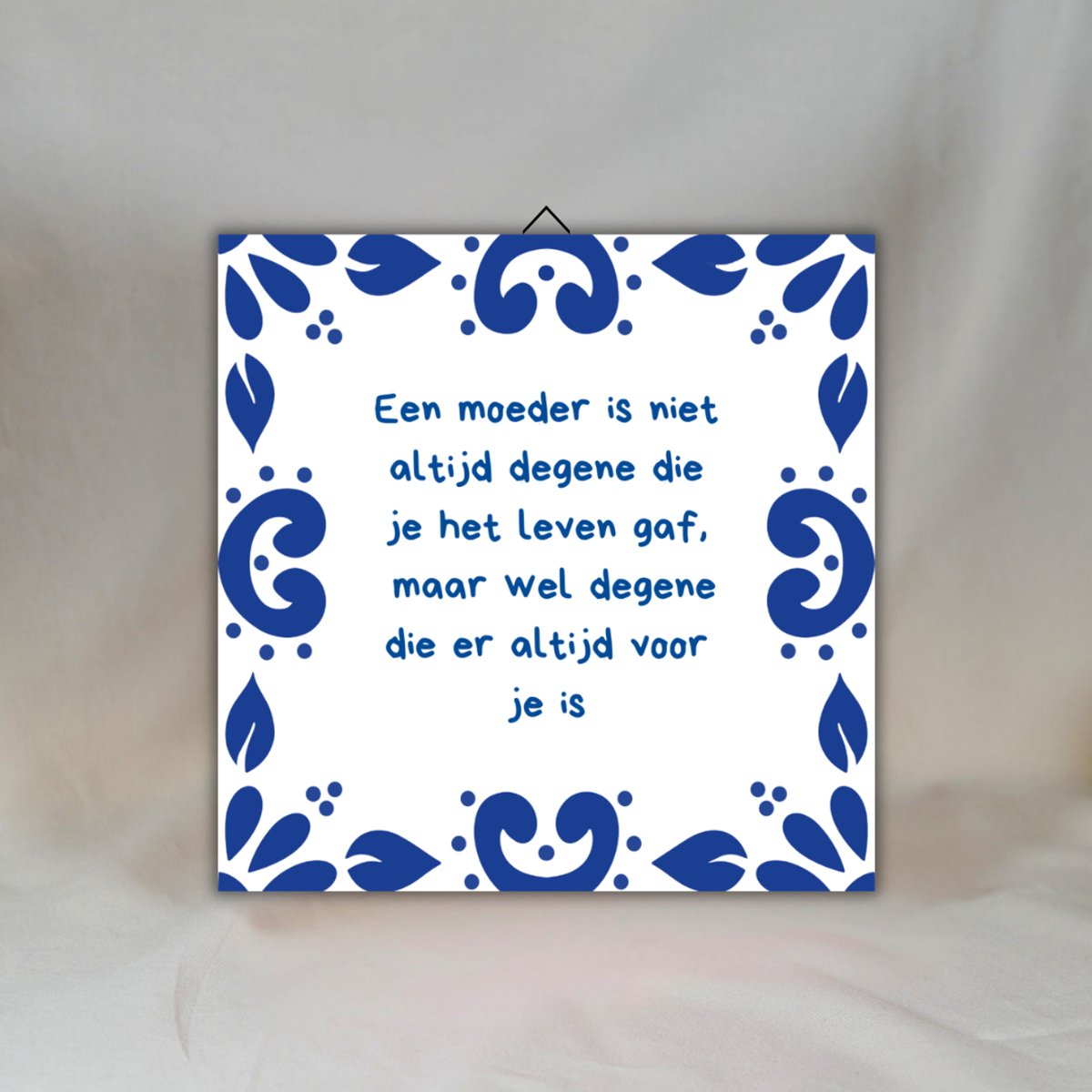Bonusmama cadeau - Delfts Blauw keramiek tegeltje - Bonusmama tegeltje - Spreuktegels - 15x15cm - Cadeau voor bonus mama