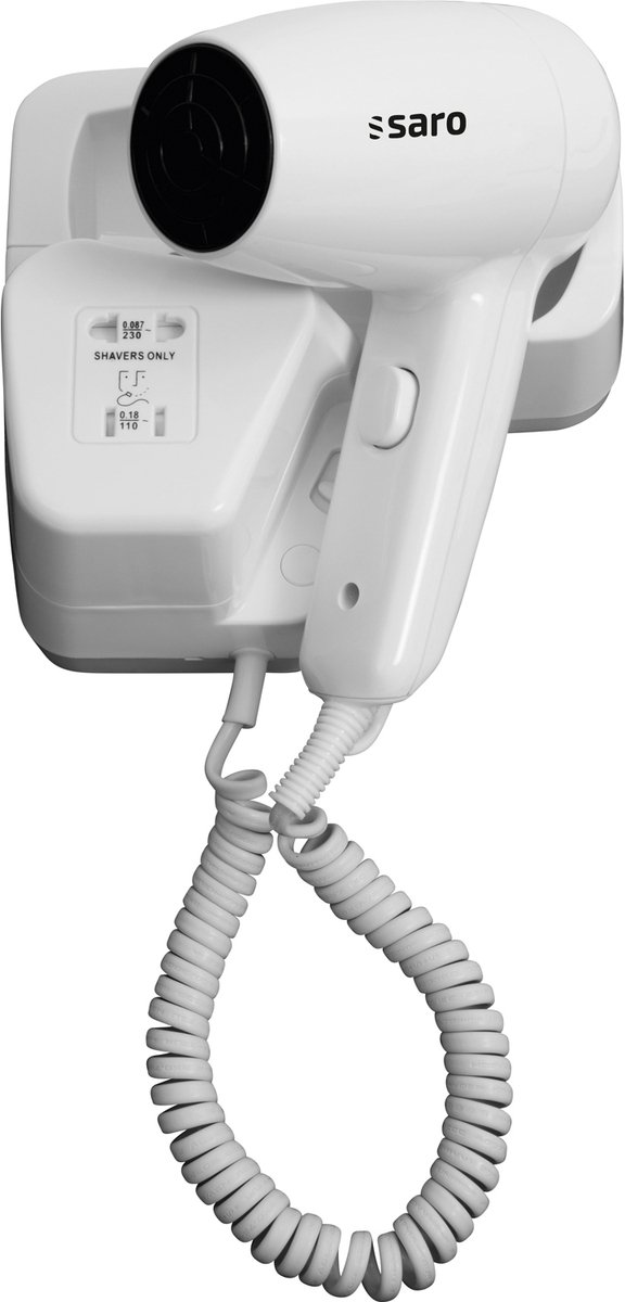 SARO Haardroger JOSHUA Wandmodel 2 Warmtestanden 1,2 kW Voor Hotels & Wellness