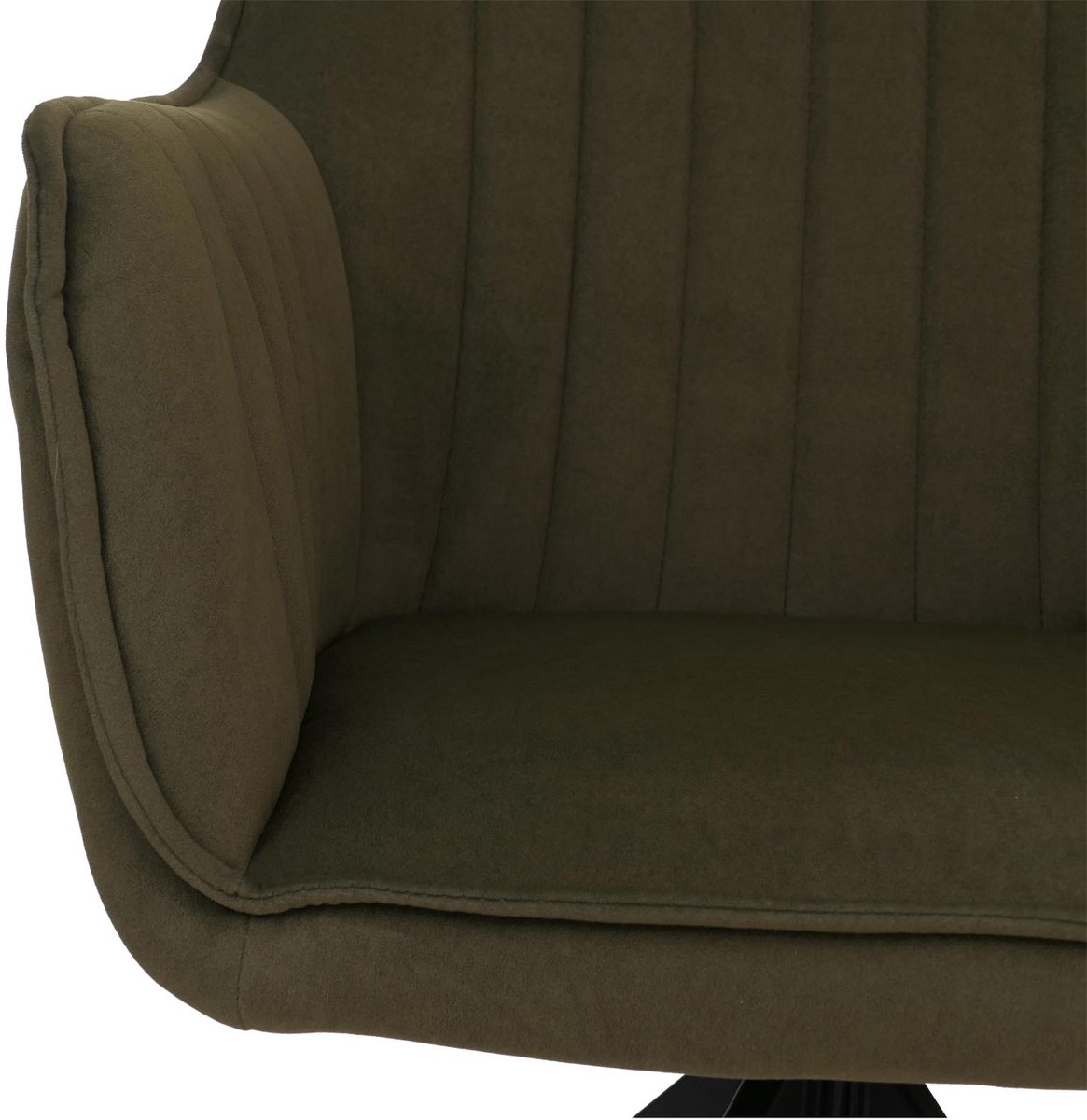 Set van 2 eetkamerstoelen MCW-L79, keukenstoel met rugleuning en armleuningen, draaibaar, automatische terugkeer, stof/textiel ~ groen