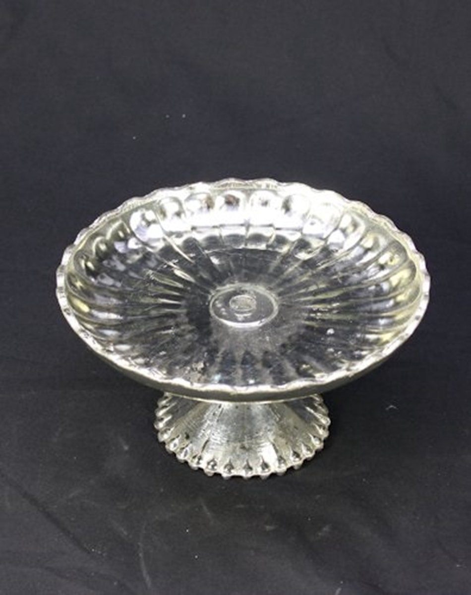 Taartplateau geschulpt zilver Ø17,5x9cm