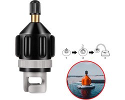 Best Active SUP Ventiel Adapter - Luchtventiel Set - Ventieladapter - Compressor Pomp Connector - Watersport Accessoires - Pompadapter voor SUP Board, Kajak en Opblaasboot - Zwart