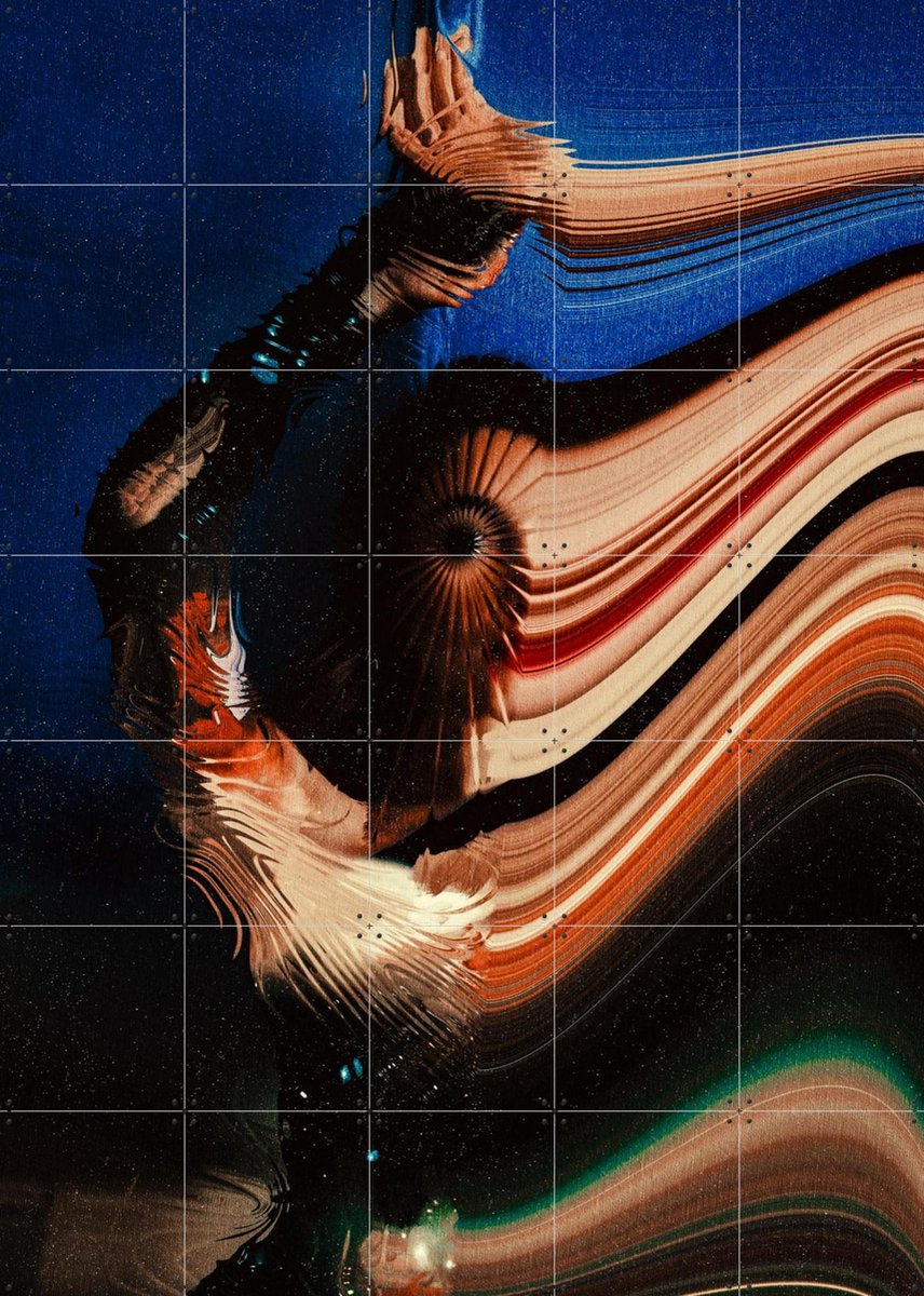 IXXI Distortion, Vineet Suresh - 100 x 140 cm - Gratis ophangtool - Grote wanddecoratie en posters - Digitale Kunst, Surrealisme, Kleurrijk, Abstract