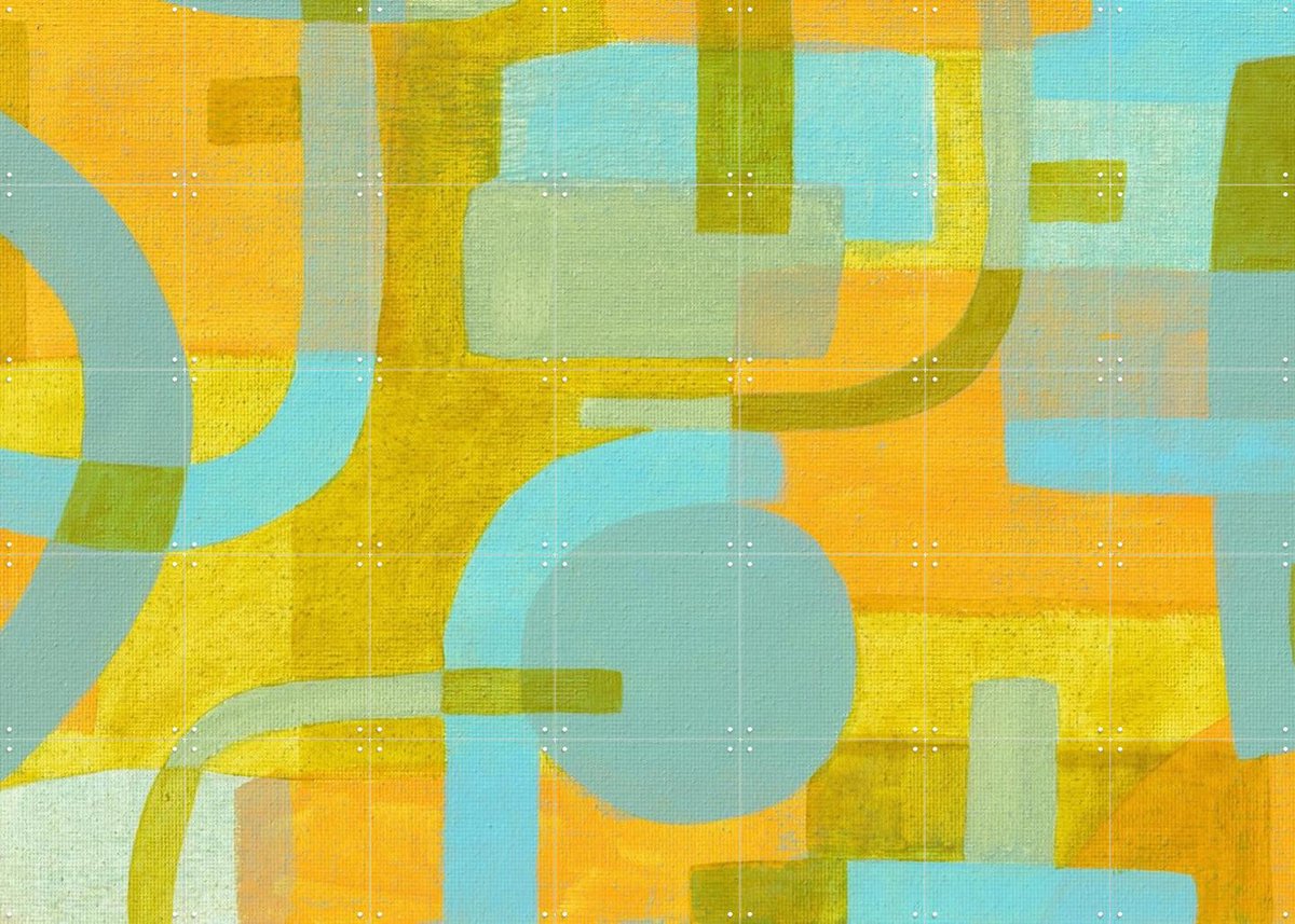 IXXI Ecuador, Studio Maren - 140 x 100 cm - Gratis ophangtool - Grote wanddecoratie en posters - Modern, Kleurrijk, Abstract, Speels, Kwaststreken