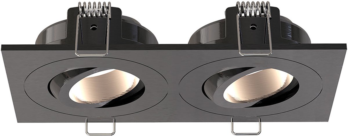 Spotz inbouwspot dubbel dimbaar IP65 gunmetal