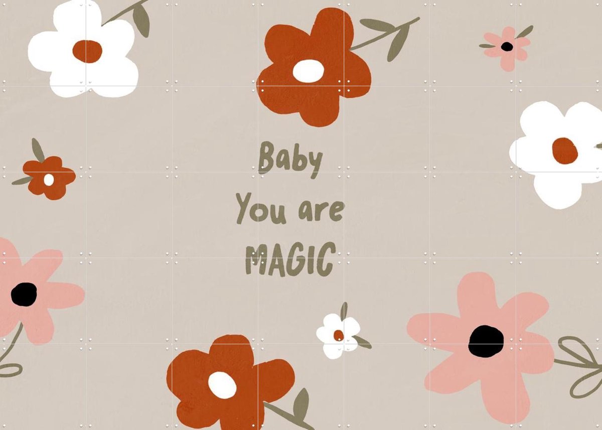 IXXI Magic Baby, Treechild & Various - 140 x 100 cm - Gratis ophangtool - Grote wanddecoratie en posters - Speels, Retro, Kleurrijk, Decoratieve