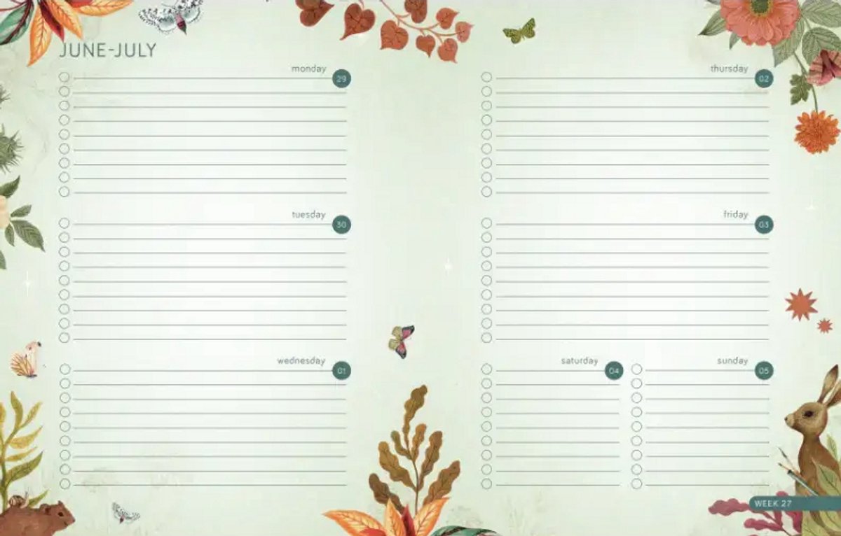 Pimpelmees A5 School agenda 2026 - 2027 Owl Peach — cadeau in Kalenders & Planners - foto 4