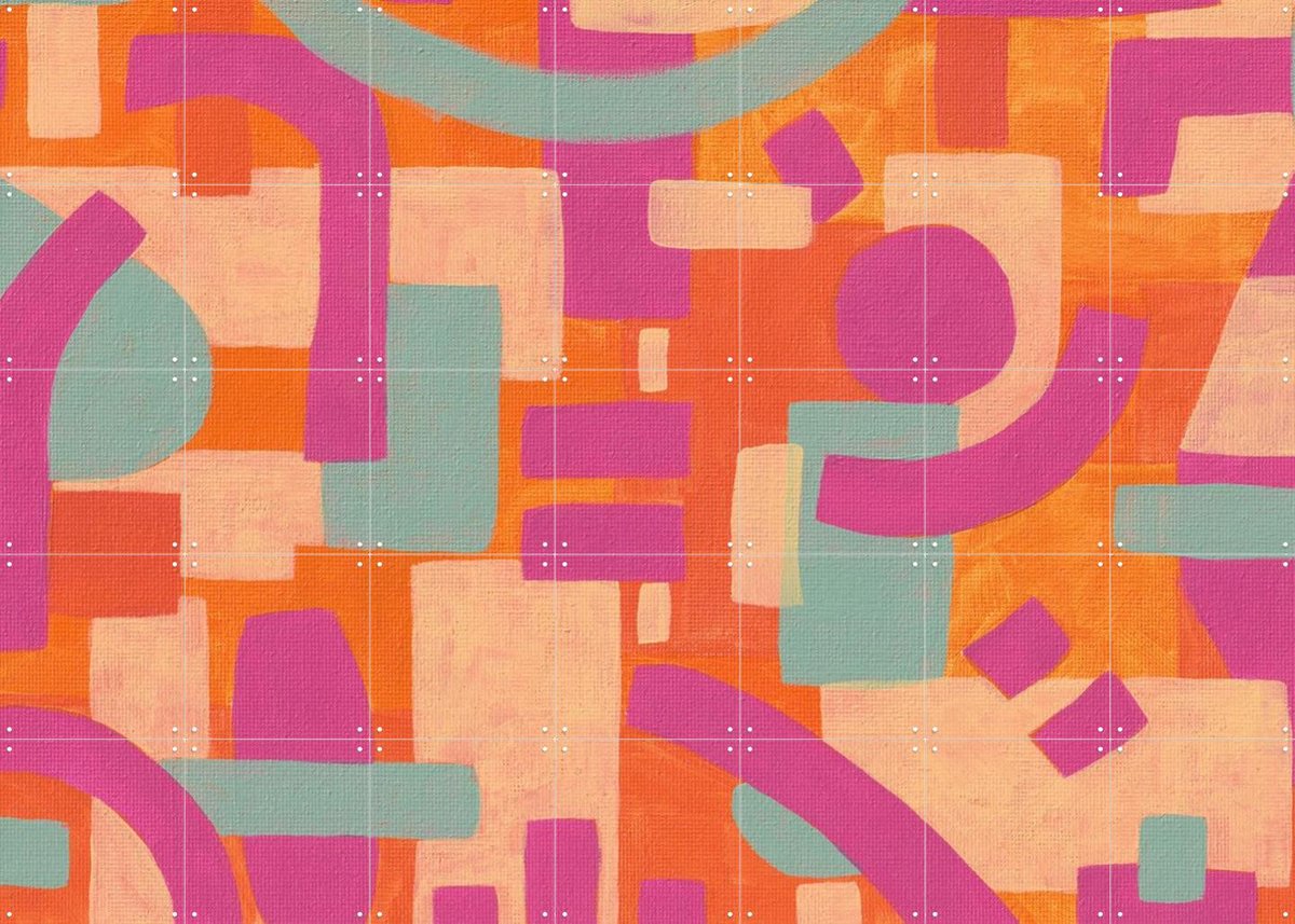 IXXI Murcia, Studio Maren - 140 x 100 cm - Gratis ophangtool - Grote wanddecoratie en posters - Abstract, Retro, Speels, Kleurrijk, Trap, Woonkamer