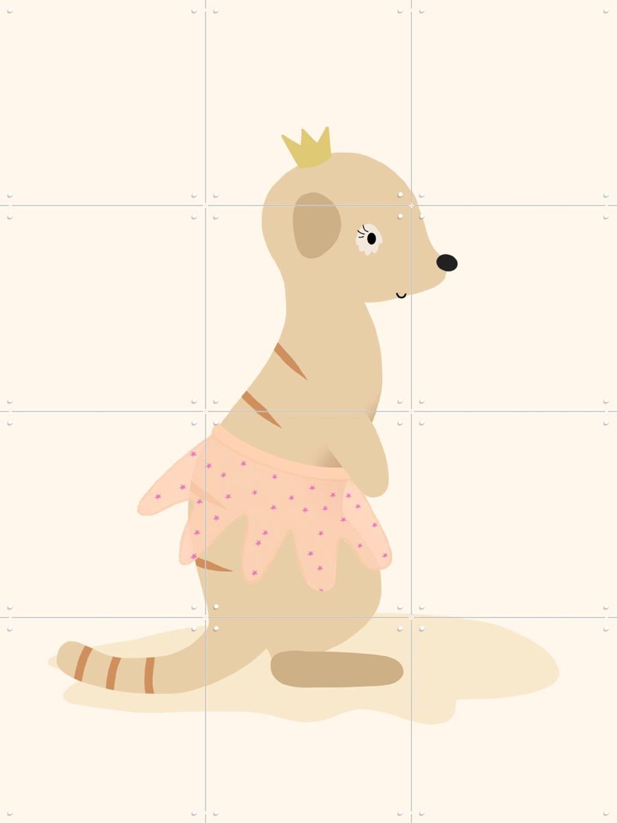 IXXI Ballerina, Stadse Spruiten | door Miek illustreert - 60 x 80 cm - Gratis ophangtool - Grote wanddecoratie en posters - Speels, Illustraties