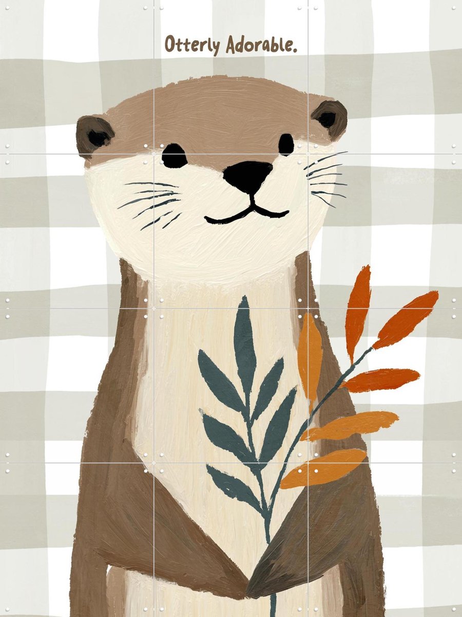 IXXI Otterly Adorable, Treechild & Various - 60 x 80 cm - Gratis ophangtool - Grote wanddecoratie en posters - Illustraties, Kleurrijk, Modern