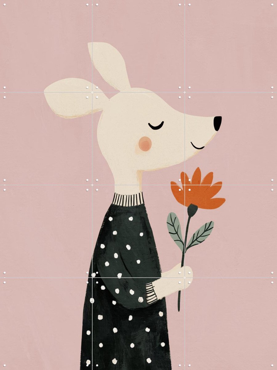 IXXI My Lovely Flower, Treechild & Various - 60 x 80 cm - Gratis ophangtool - Grote wanddecoratie en posters - Digitale Kunst, Cartoonesk