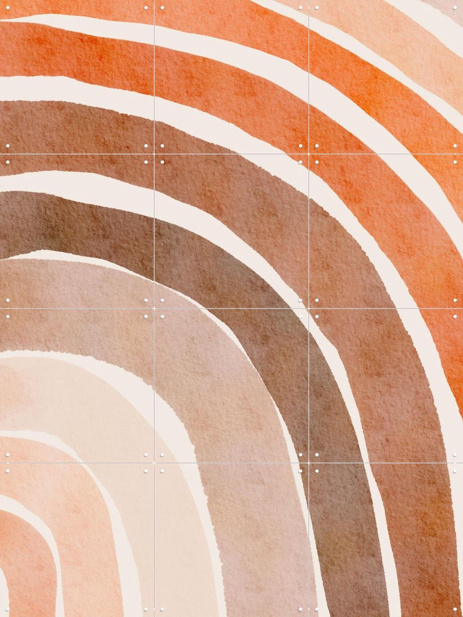 IXXI Curvy, Melloi Art & Various - 60 x 80 cm - Gratis ophangtool - Grote wanddecoratie en posters - Abstract, Kwaststreken, Aquarel, Decoratieve