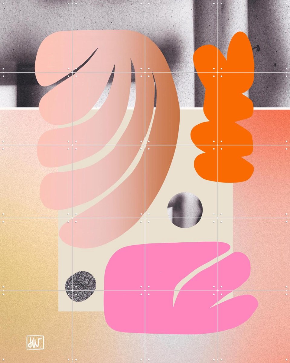 IXXI Shape Garden, Henriette Visscher - 80 x 100 cm - Gratis ophangtool - Grote wanddecoratie en posters - Geometrische Kunst, Gemengde Technieken