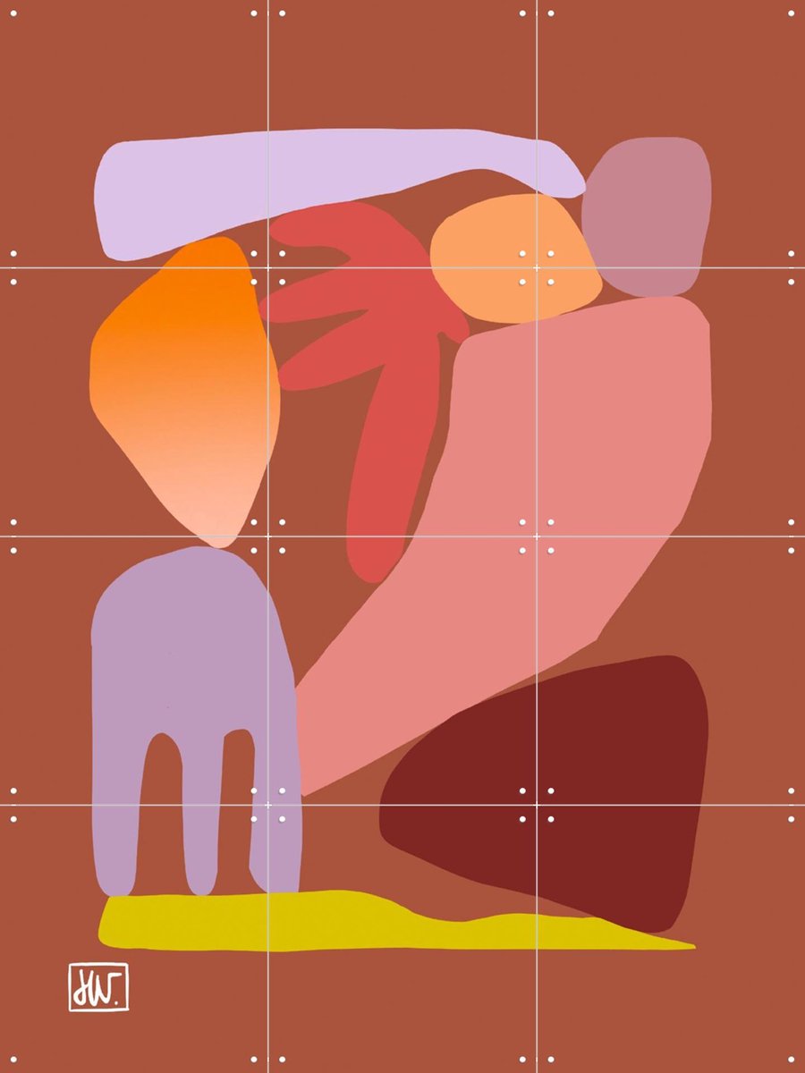 IXXI Piece-Ish, Henriette Visscher - 60 x 80 cm - Gratis ophangtool - Grote wanddecoratie en posters - Illustraties, Modern, Speels, Abstract