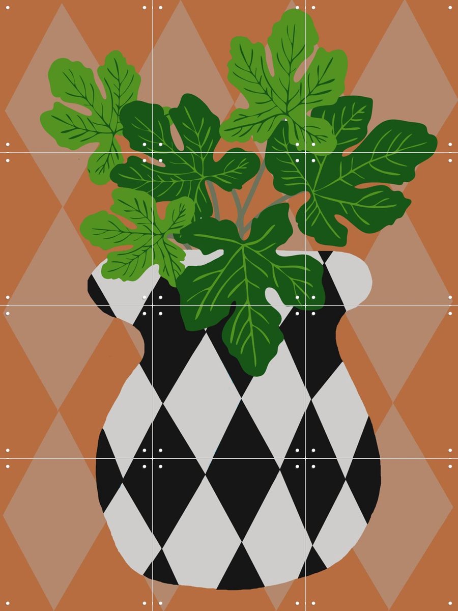 IXXI Green Plant 6, Coco de Paris - 60 x 80 cm - Gratis ophangtool - Grote wanddecoratie en posters - Modern, Illustraties, Minimalisme, Speels