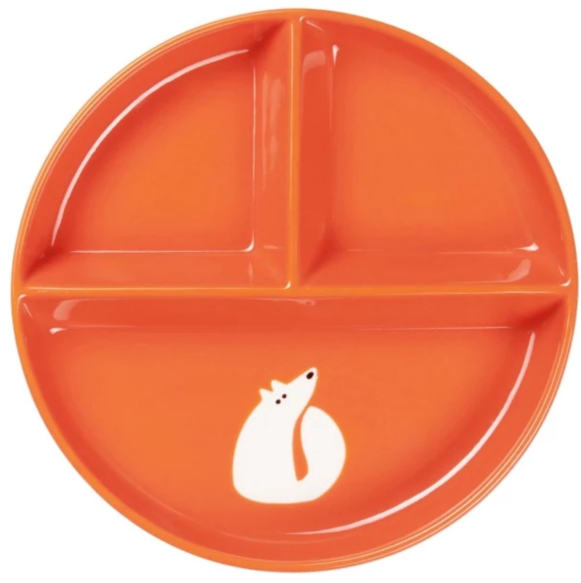 Asa Buddies bord D18cm met drie vakken vos oranje