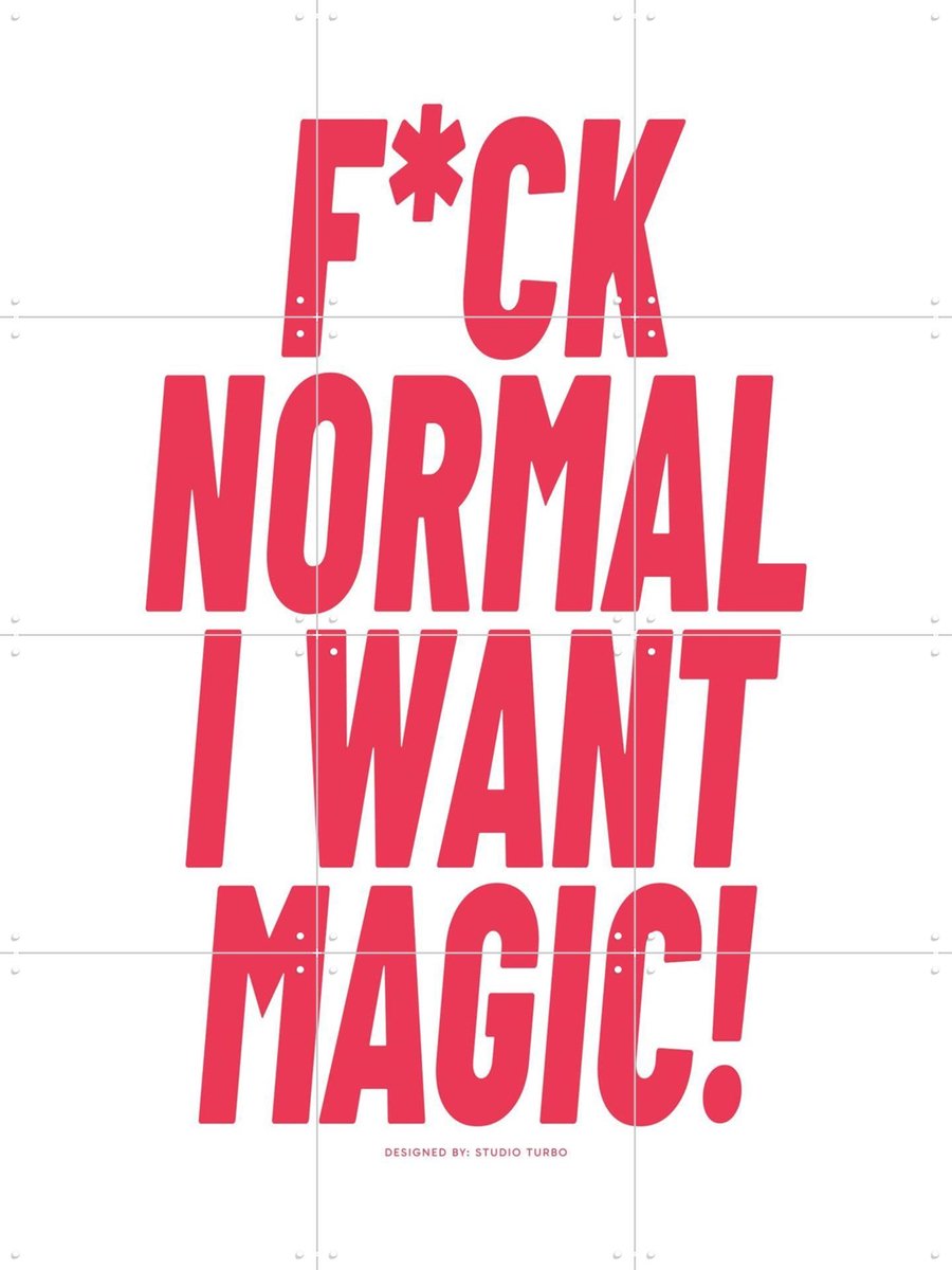 IXXI F*ck Normal, Studio Turbo - 60 x 80 cm - Gratis ophangtool - Grote wanddecoratie en posters - Typografie, Speels, Grafisch Ontwerp, Badkamer