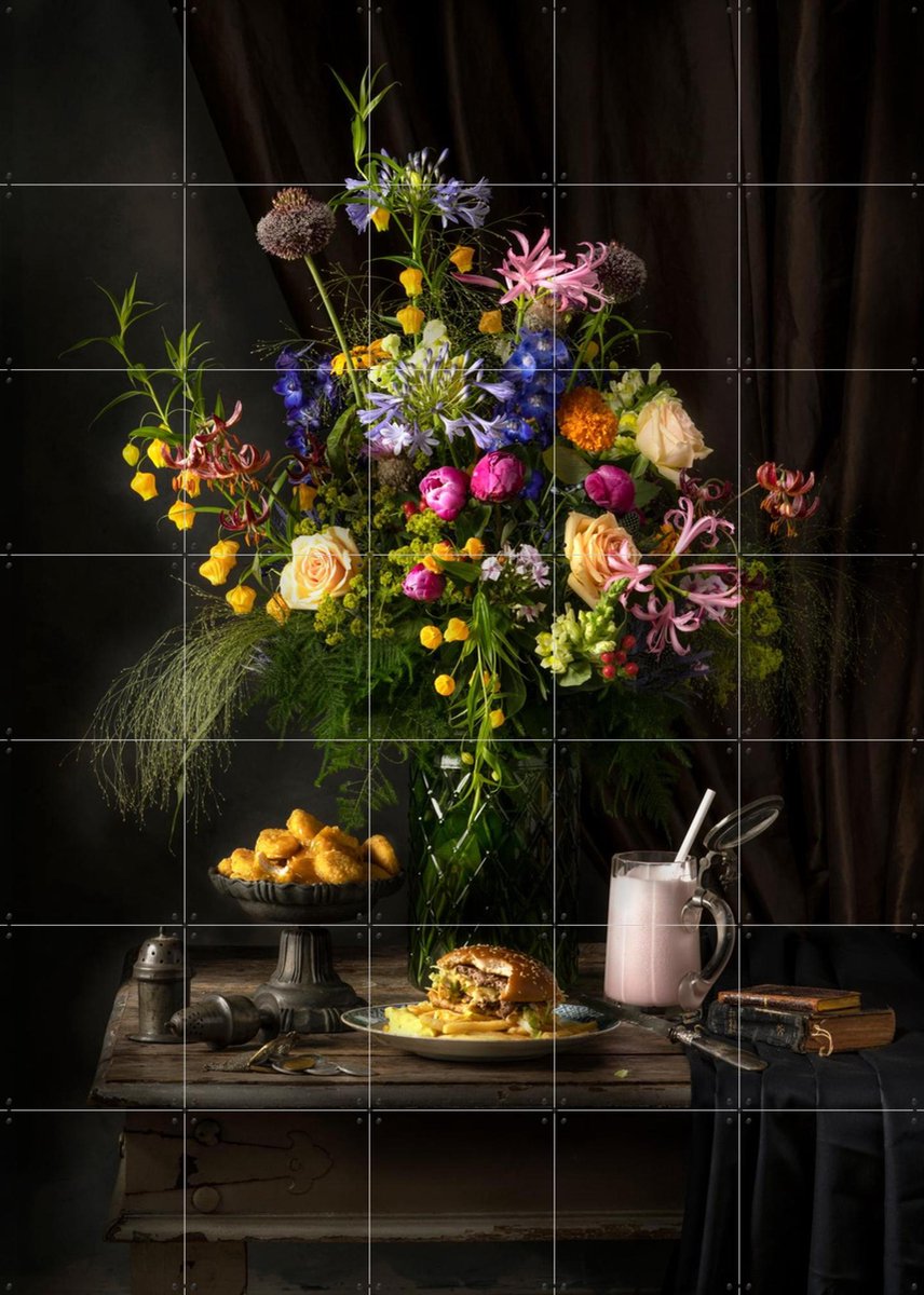 IXXI Crappy Meal 2, Igor Swinkels - 100 x 140 cm - Gratis ophangtool - Grote wanddecoratie en posters - Fotografie, Keuken, Woonkamer, Eetkamer
