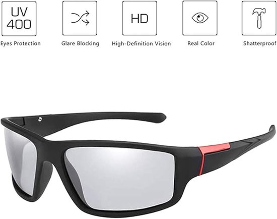 Photochromic - Zonnebril - Met Polaroid en UV400 Bescherming - Photochromic fietsbril - Sport rijden fietsen buitenbril - Automatisch Verduisterend - Zonnebril Heren - Zonnebril Dames - Zonnebrillen voor Dames - UV-bescherming - Voor buitensporten — afbeelding 4
