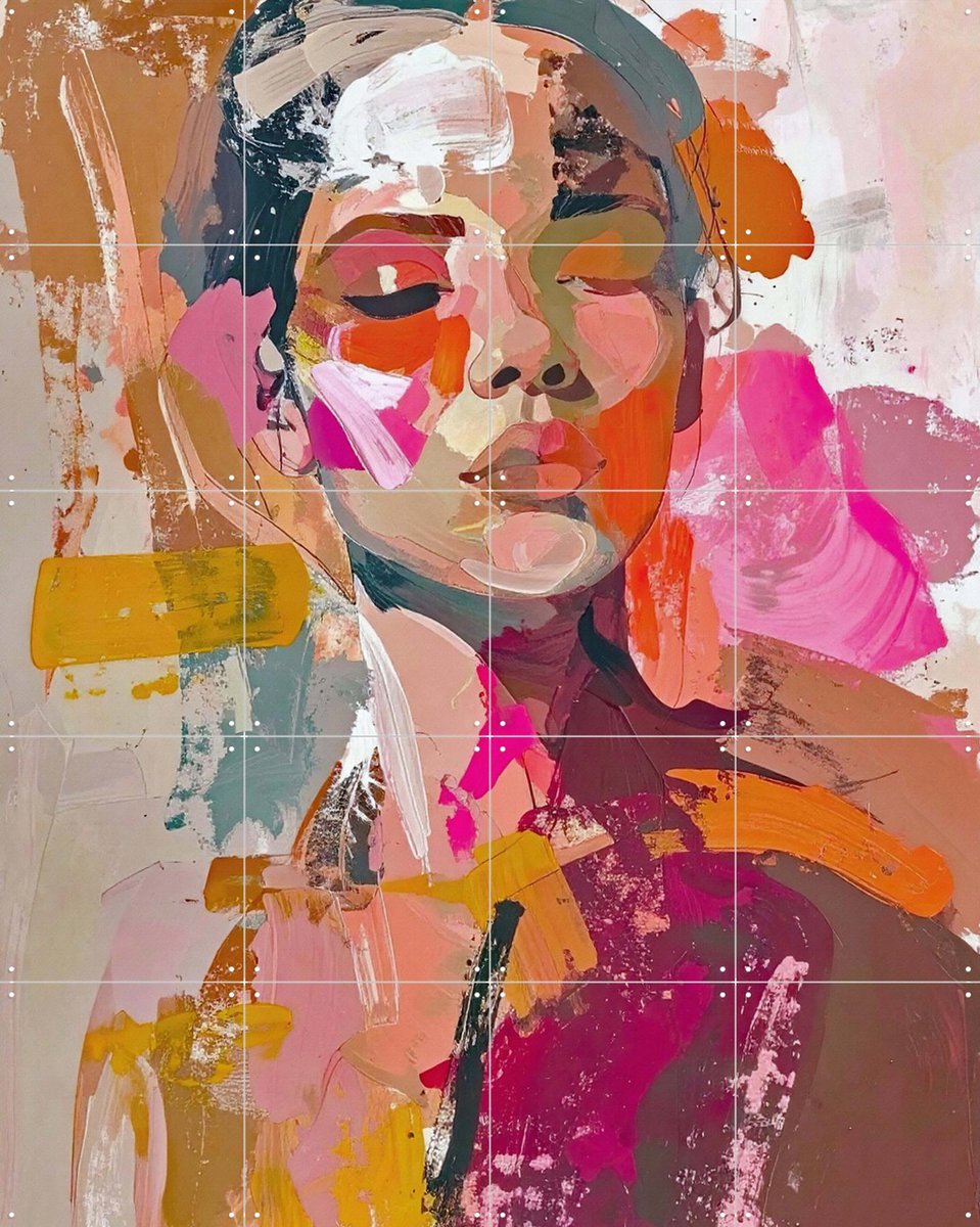IXXI She Who Stayed, Moonheart Artworks - 80 x 100 cm - Gratis ophangtool - Grote wanddecoratie en posters - Illustraties, Fantasierijk, Kleurrijk