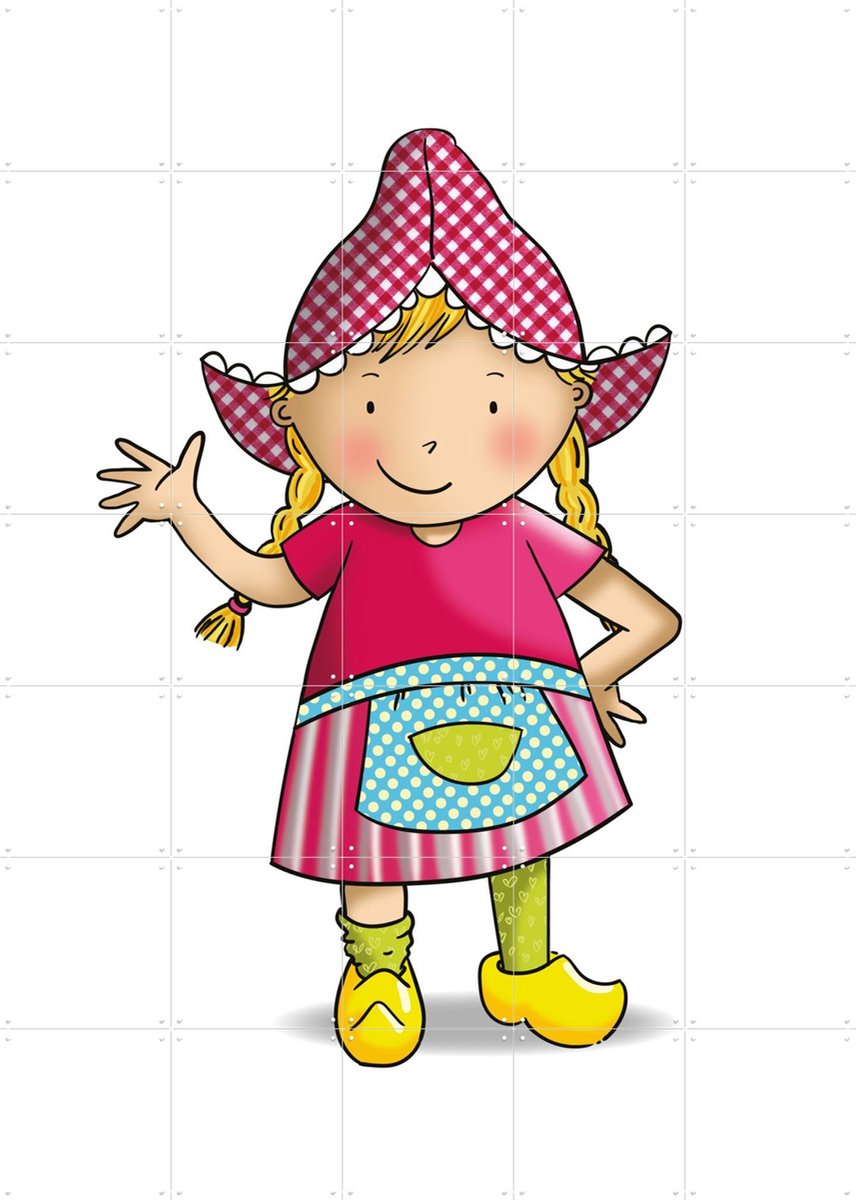 IXXI Fien & Teun – hallo van Fien!, Fien & Teun & Van Hoorne Studios - 100 x 140 cm - Gratis ophangtool - Grote wanddecoratie en posters -