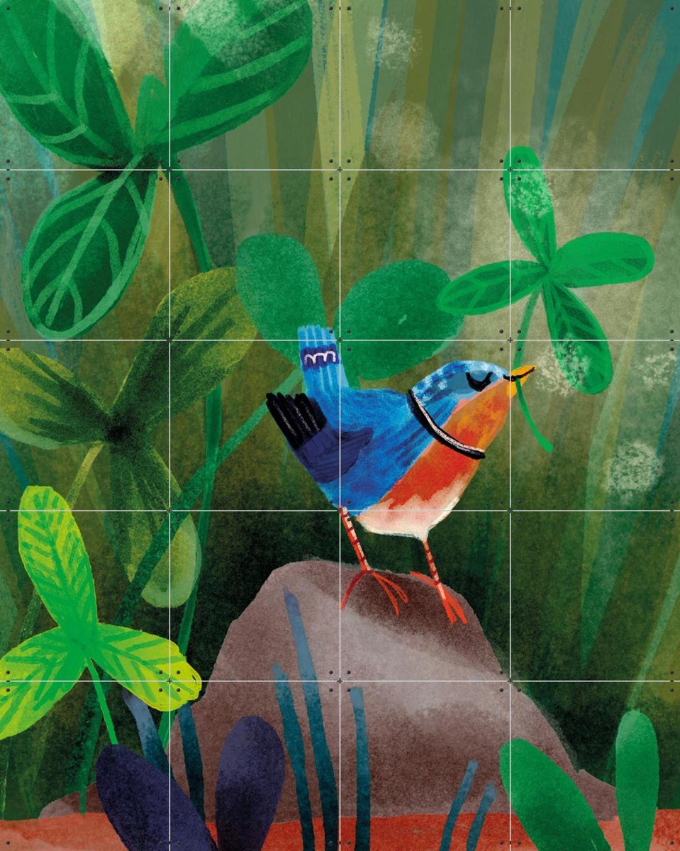 IXXI Een beetje geluk, Esther Sepers - 80 x 100 cm - Gratis ophangtool - Grote wanddecoratie en posters - Kleurrijk, Fantasierijk, Illustraties