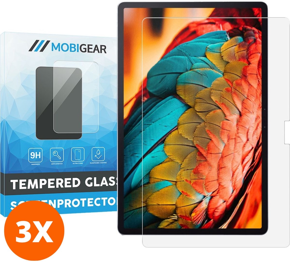 Mobigear Screenprotector geschikt voor Lenovo Tab P11 Pro Gen 1 Glazen | Mobigear Screenprotector - Case Friendly (3-Pack)