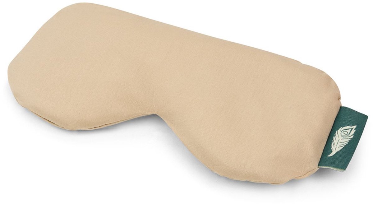 MindBaas - Oogkussen - Eco - Biologische Lavendel - Taupe - Verwarmen & Koelen - Stressvermindering - Hoofdpijn Verlichting - Lijnzaad - Yoga - Meditatie - Migraine - Oogmasker
