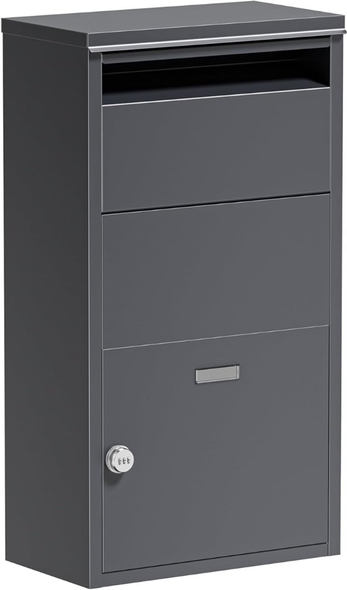 SNJY® Pakketbox Buiten - Brievenbus Buiten - Tuinbox - 22D x 41B x 75H cm - Antraciet