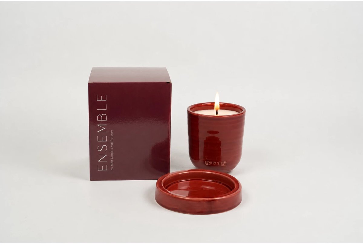 Mon Dada x Val Pottery Ensemble outdoor refill set burgundy chic - bugz away