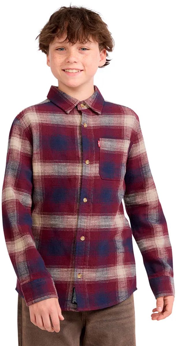 Levi´s ® Kids Shadow Plaid Overhemd Met Lange Mouwen Rood 10 Years Jongen