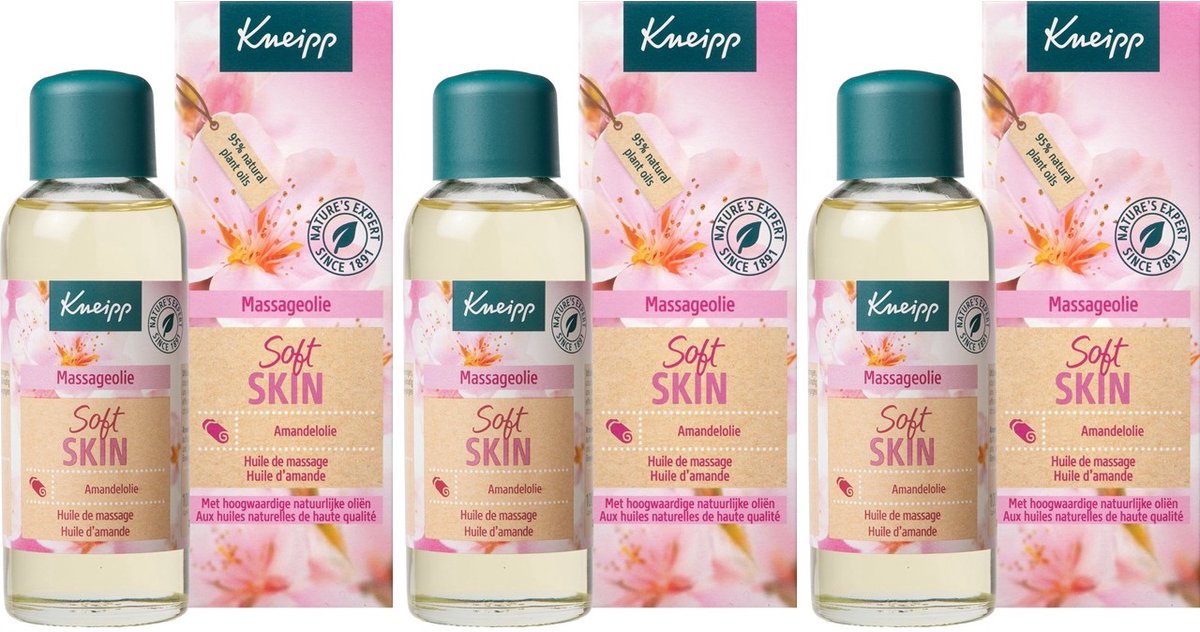 Kneipp Massageolie Soft Skin Amandelbloesem - 3 x 100 ml - Voordeelverpakking