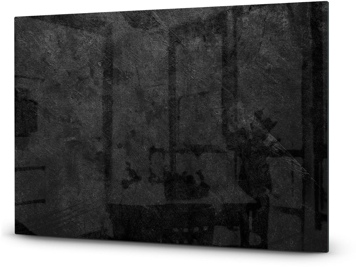 Mydesignglas Glazen Inductie Beschermer - Krasvrij Gehard Glas met Antislip - Afdekplaat voor Kookplaat - Spatscherm Achterwand Keuken - Zwart Beton - 80x52