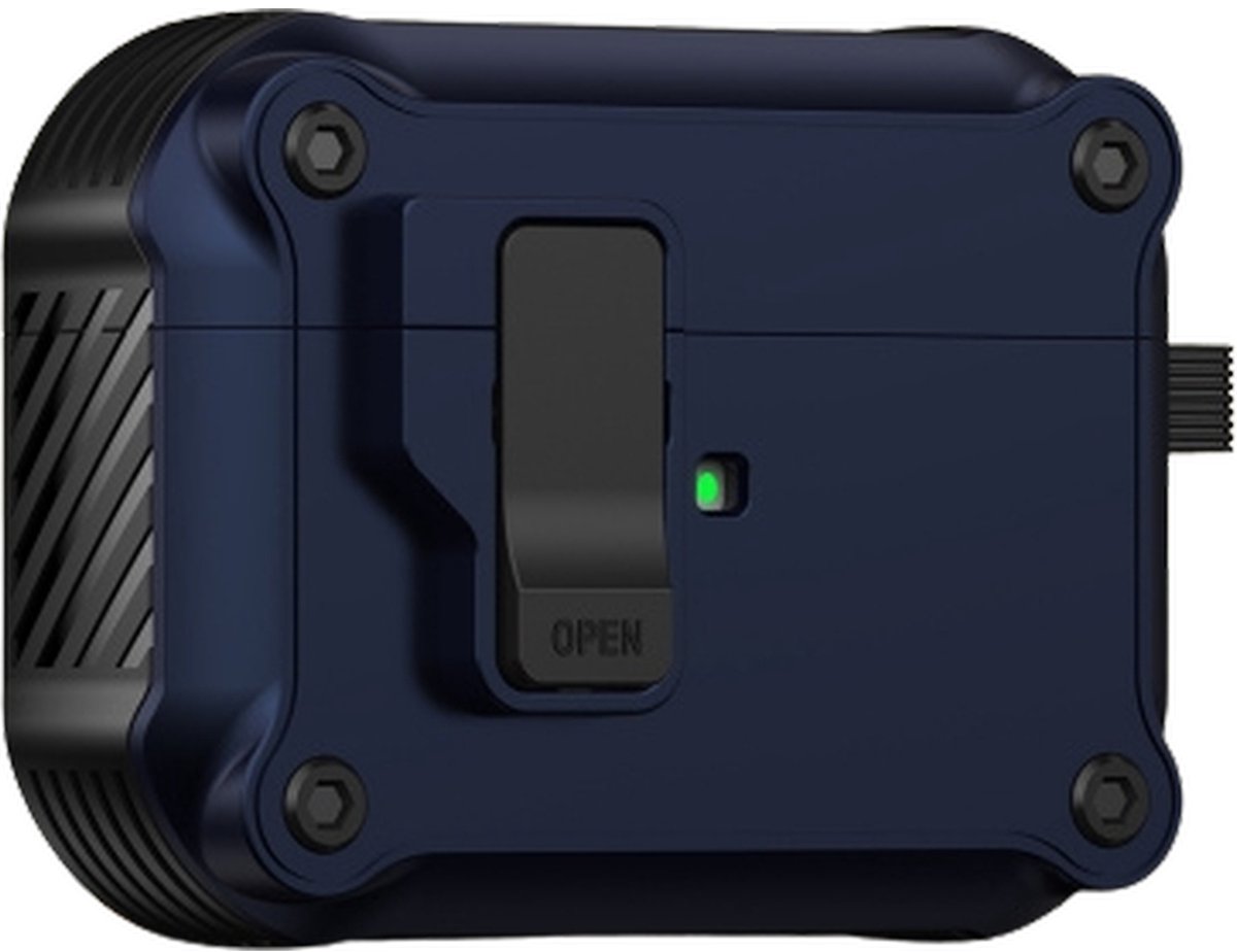 Mobigear Hoesje geschikt voor Apple AirPods Pro 2 Hardcase Hoesje | Mobigear Armor Clip - Blauw