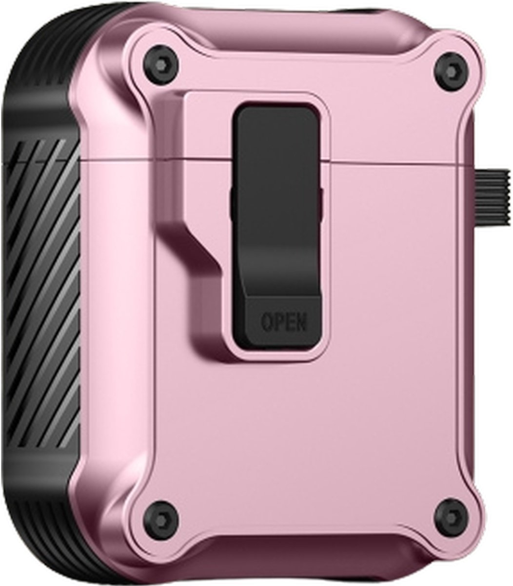 Mobigear Hoesje geschikt voor Apple AirPods 1 Hardcase Hoesje | Mobigear Armor Clip - Roze